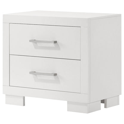 2-Drawer Cream White Nightstand with Elegant Design and Smooth Storage Drawers