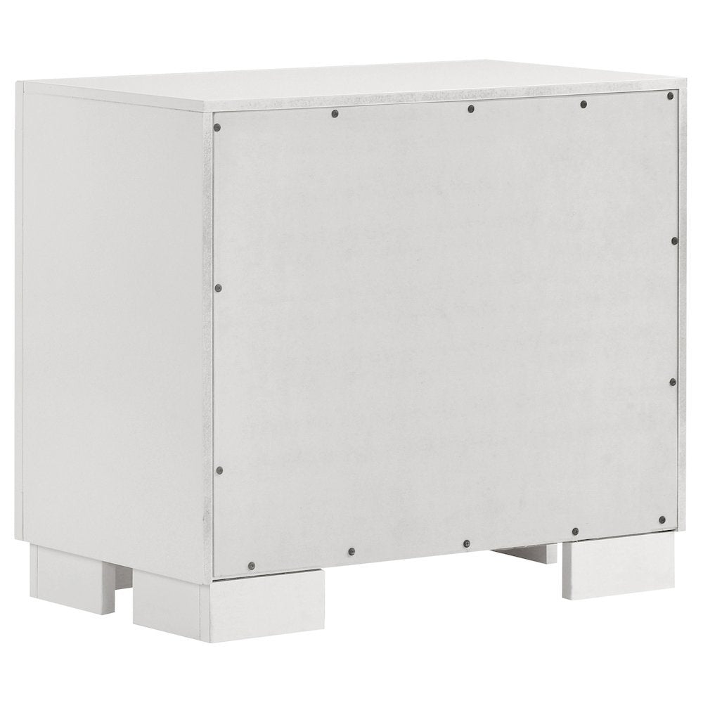2-Drawer Cream White Nightstand with Elegant Design and Smooth Storage Drawers