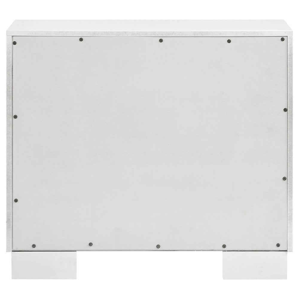 2-Drawer Cream White Nightstand with Elegant Design and Smooth Storage Drawers