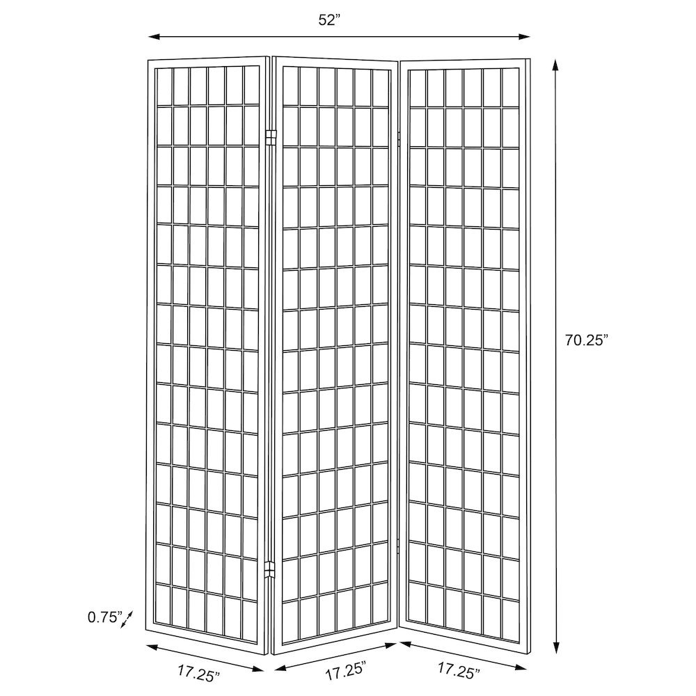 Wood Folding Room Divider 3-Panel, Natural Finish, Shoji Screen, Privacy Panel