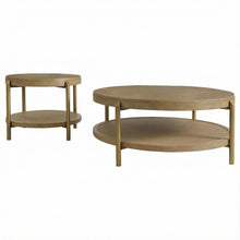 Round Sand Wash Coffee and End Table Set 2-Piece with Durable Surface