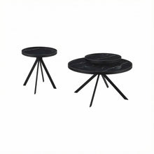 2-Piece Round Black Coffee and End Table Set with Levelers