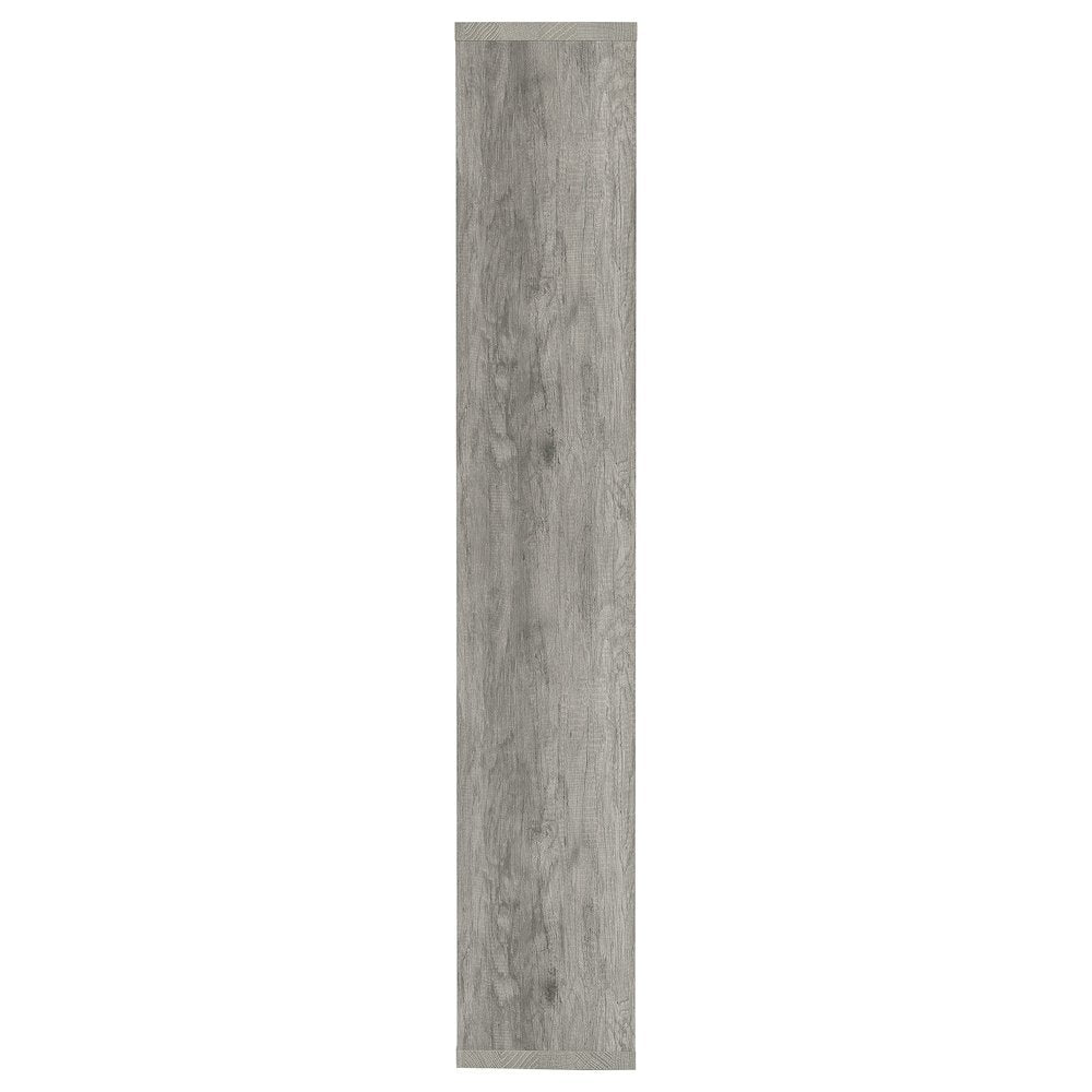 Gray Geometric Bookshelf with 6 Tiers, Modern Book Shelve for Living Room