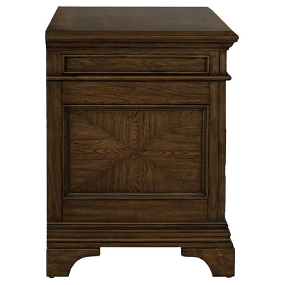 Home Office File Cabinet, Burnished Oak, 5 Drawers, Letter/Legal Size