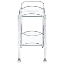 Classic Bar Cart, Chrome, Mirrored Shelf, 2 Tiers, Lockable Casters