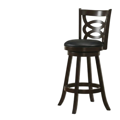 Wood Swivel Counter Height Bar Stool for Kitchen, Cappuccino, Set of 2