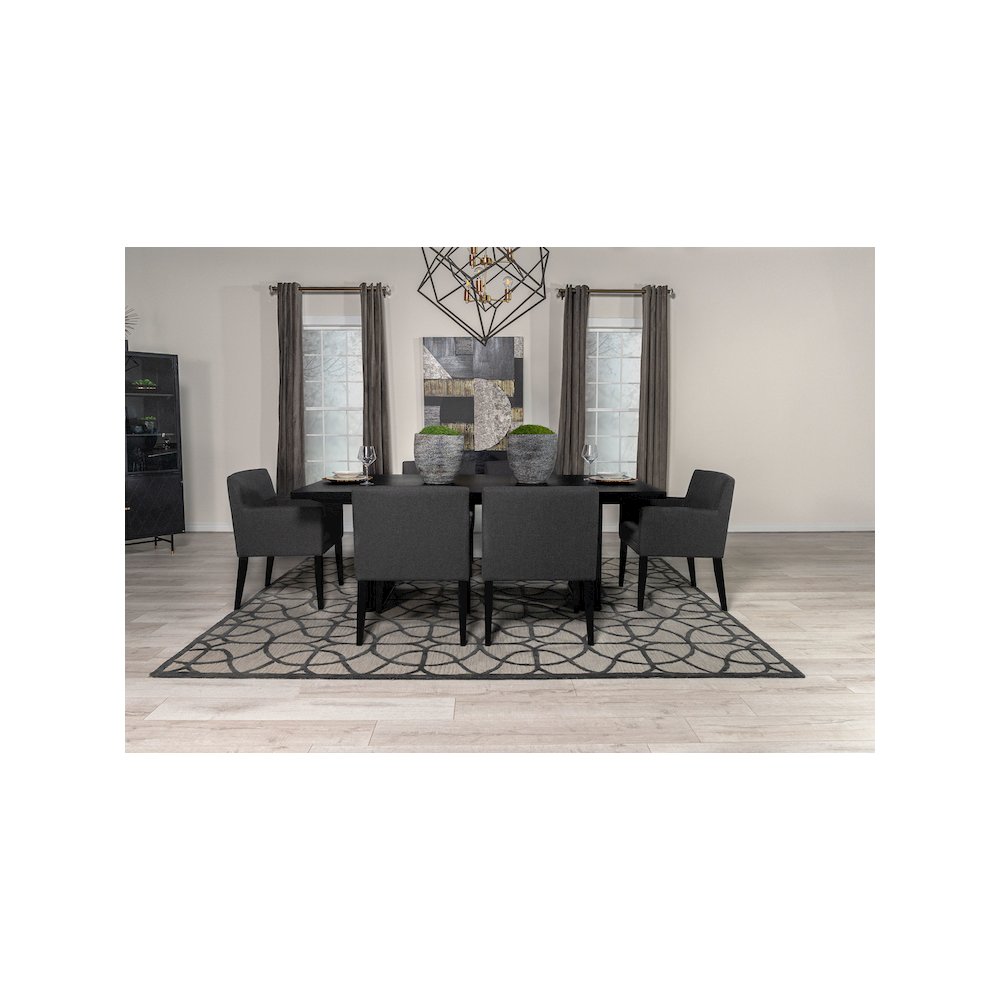 Catherine 7-piece Rectangular Dining Table Set Black