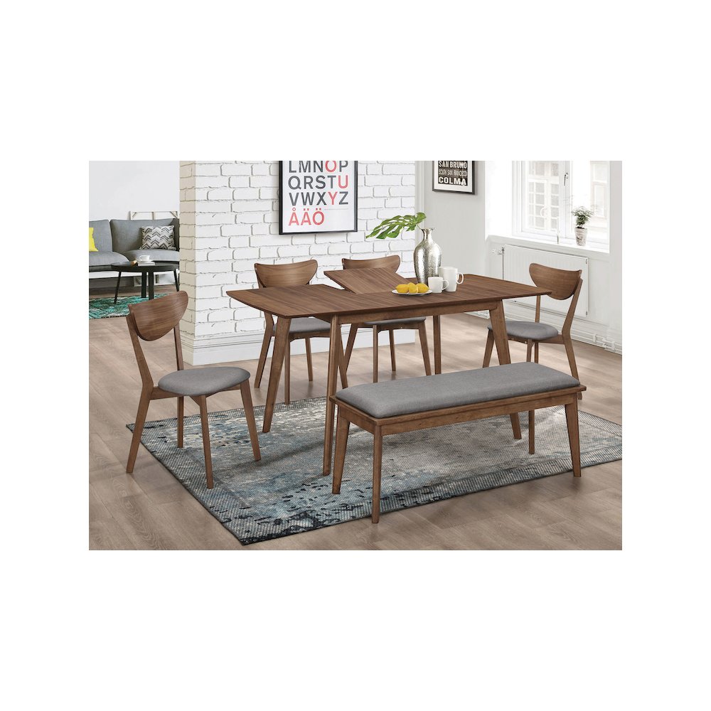 Alfredo 6-piece Butterfly Leaf Dining Set Natural Walnut