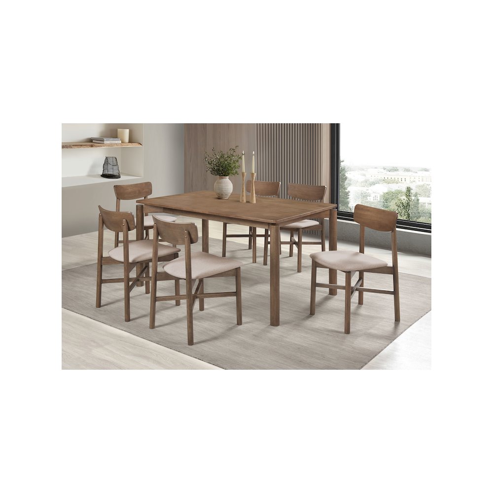 Parkridge 7-piece 59-inch Wood Dining Set Natural Walnut