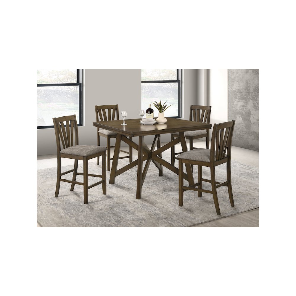 Canfield 5-piece 47-inch Counter Height Dining Set Brown