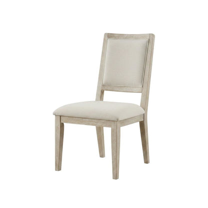 Wood Farmhouse Upholstered Dining Side Chairs with Cushioned Seat, Set of 2