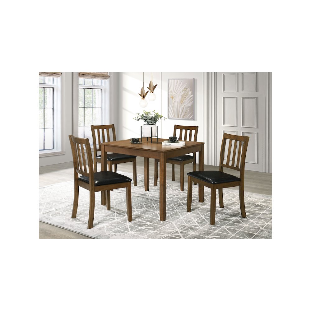 Parkwood 5-piece Square Dining Table Set Honey Brown