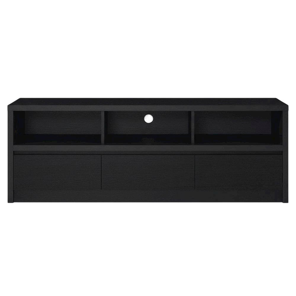 Black 59-Inch TV Stand with 3 Drawers and Contemporary Style