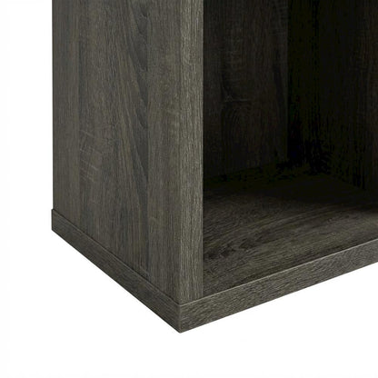 Weathered Grey 5-Shelf Bookcase with Transitional Style and Safety Restraint