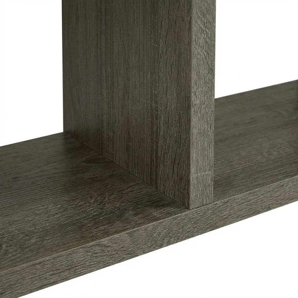 Weathered Grey 8-Shelf Bookcase with Transitional Style and Tipover Restraint
