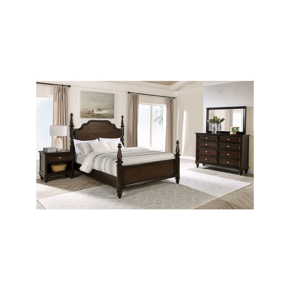 Andover 4-piece Queen Bedroom Set Dark Oak