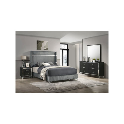 Lucia 4-piece Queen Bedroom Set Grey and Black