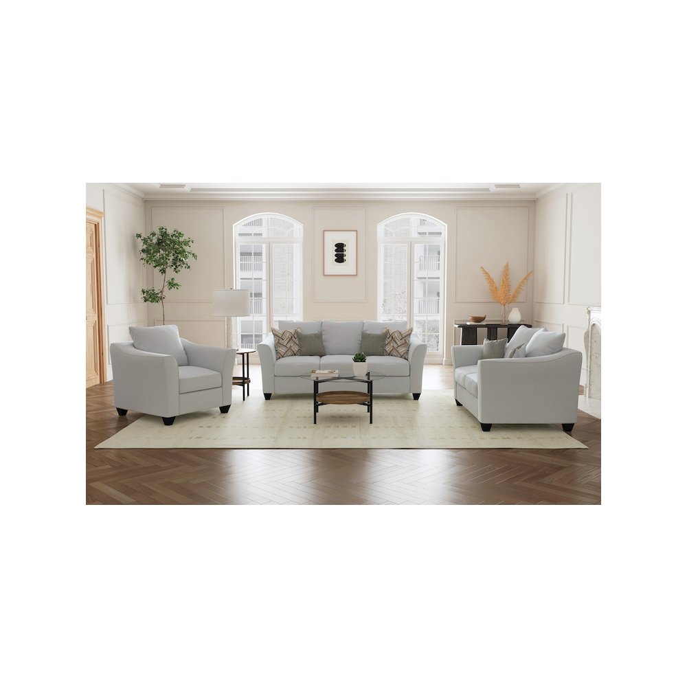 Salizar 3-piece Upholstered Flared Arm Sofa Set Sand