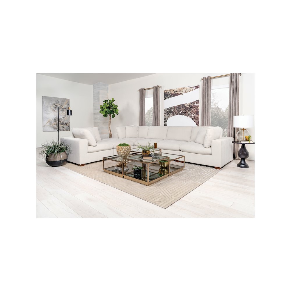 Lakeview 6-piece Upholstered Modular Sectional Sofa Ivory
