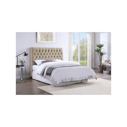 Chloe Upholstered Full Panel Headboard Oatmeal