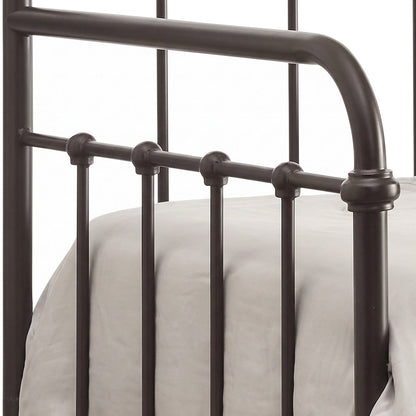 FurniFact Metal Twin Daybed with Trundle and Metal-Slat Base, Dark Bronze