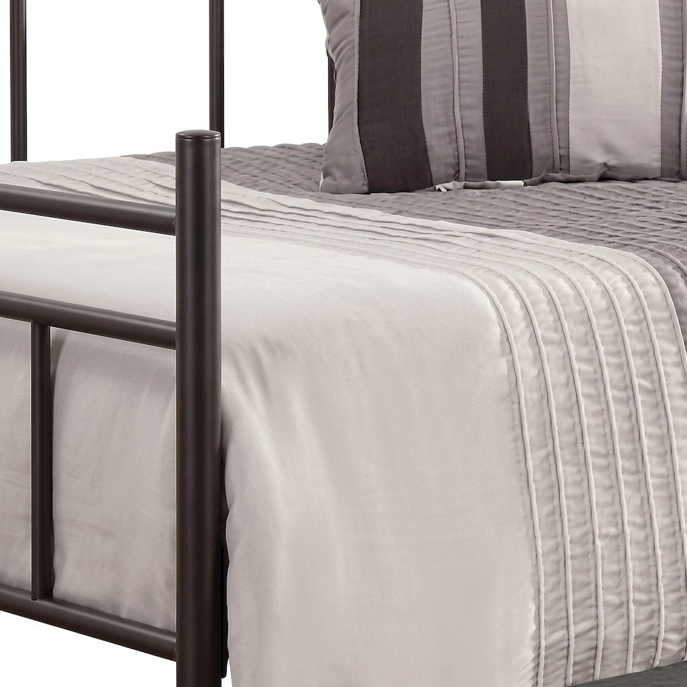 FurniFact Metal Twin Daybed with Trundle and Metal-Slat Base, Dark Bronze