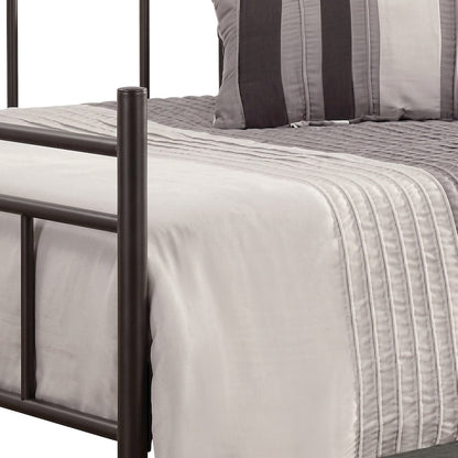 FurniFact Metal Twin Daybed with Trundle and Metal-Slat Base, Dark Bronze