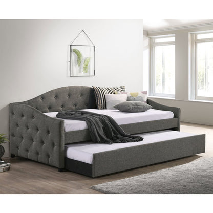 Sadie Upholstered Twin Daybed with Trundle Grey
