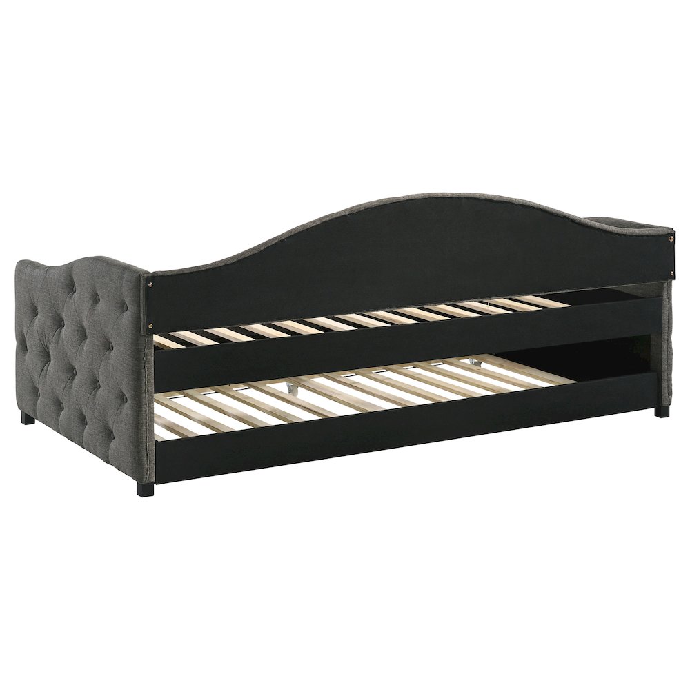 Sadie Upholstered Twin Daybed with Trundle Grey