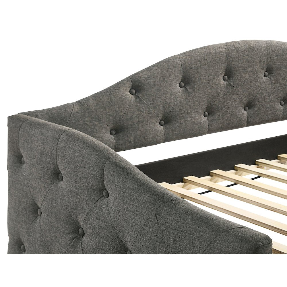Sadie Upholstered Twin Daybed with Trundle Grey