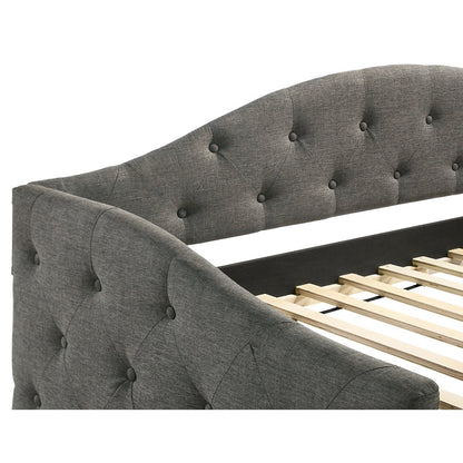 Sadie Upholstered Twin Daybed with Trundle Grey