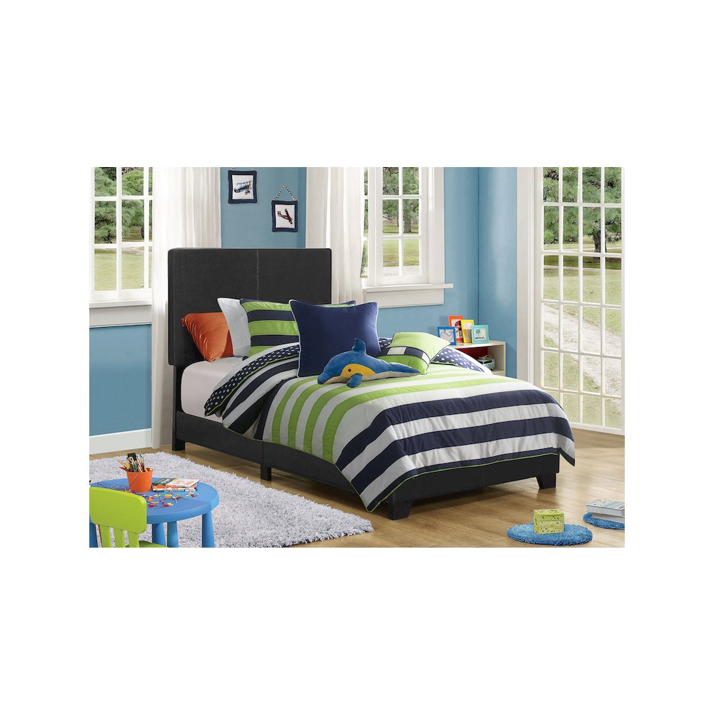 Dorian Upholstered Twin Panel Bed Black