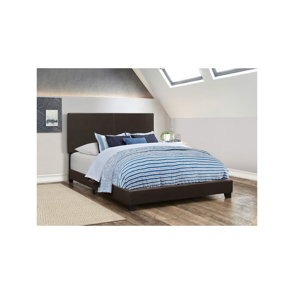 Dorian Upholstered Queen Panel Bed Brown