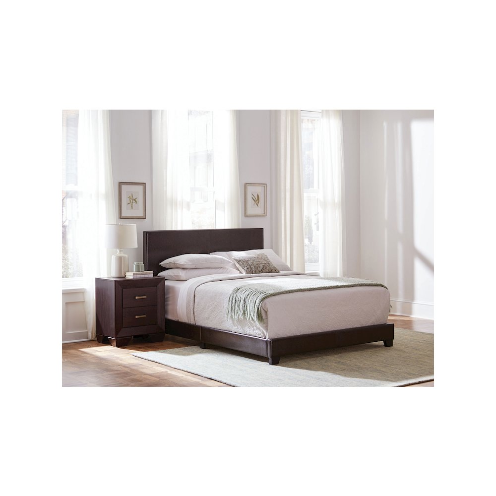 Dorian Upholstered Queen Panel Bed Brown