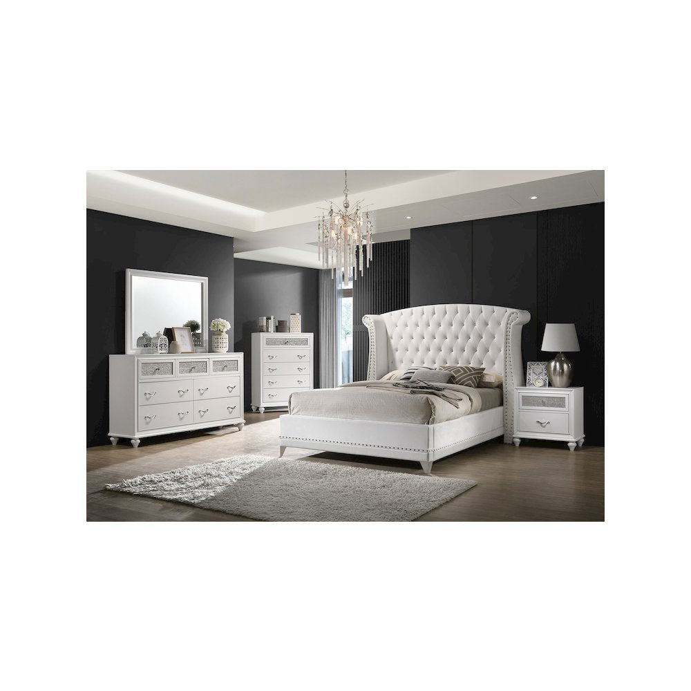 Barzini 5-piece California King Bedroom Set White
