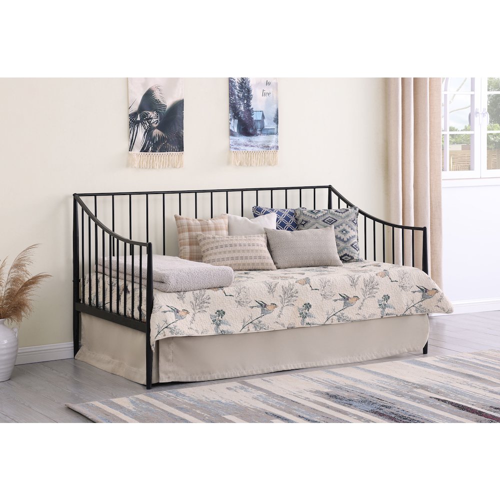 Newbury Metal Twin Daybed Bed Frame Matte Black