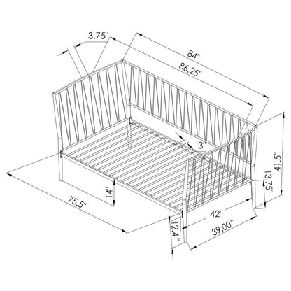 Richland Metal Twin Daybed Bed Frame Matte Black