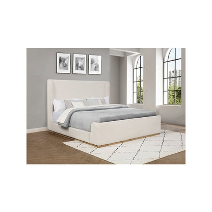 Nala Upholstered Eastern King Sleigh Bed Cream
