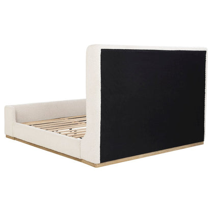 Nala Upholstered Eastern King Sleigh Bed Cream