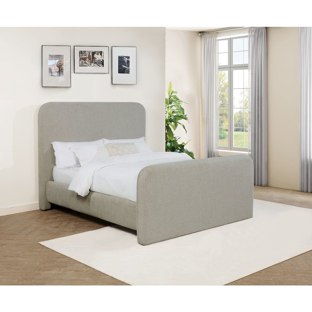 Wren Upholstered Queen Panel Bed Grey