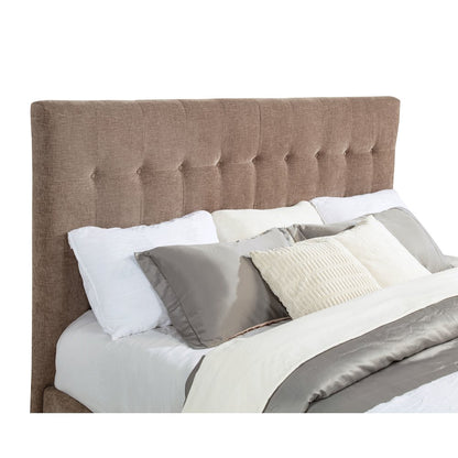 Senna Upholstered California King Audio Fireplace Bed Brown