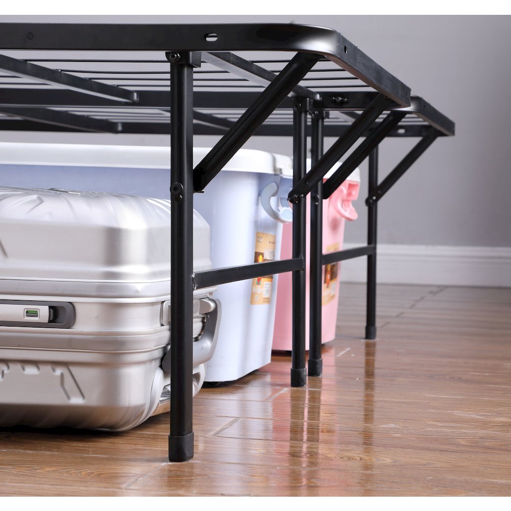 Mabel Metal Full Mattress Support Platform Bed Black