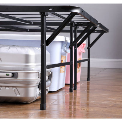 Mabel Metal Full Mattress Support Platform Bed Black