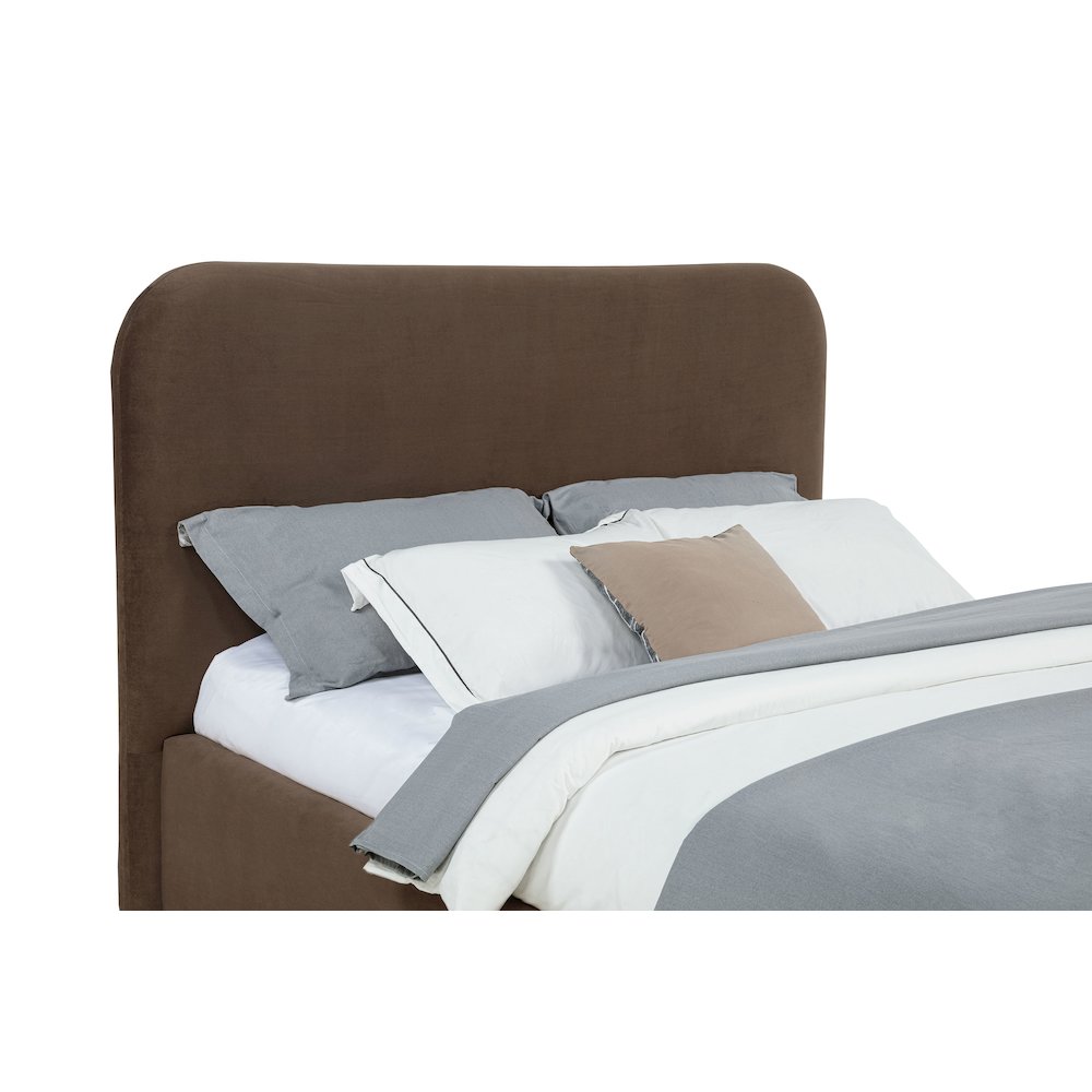 Anders Upholstered Eastern King Storage Lift Platform Bed Chocolate