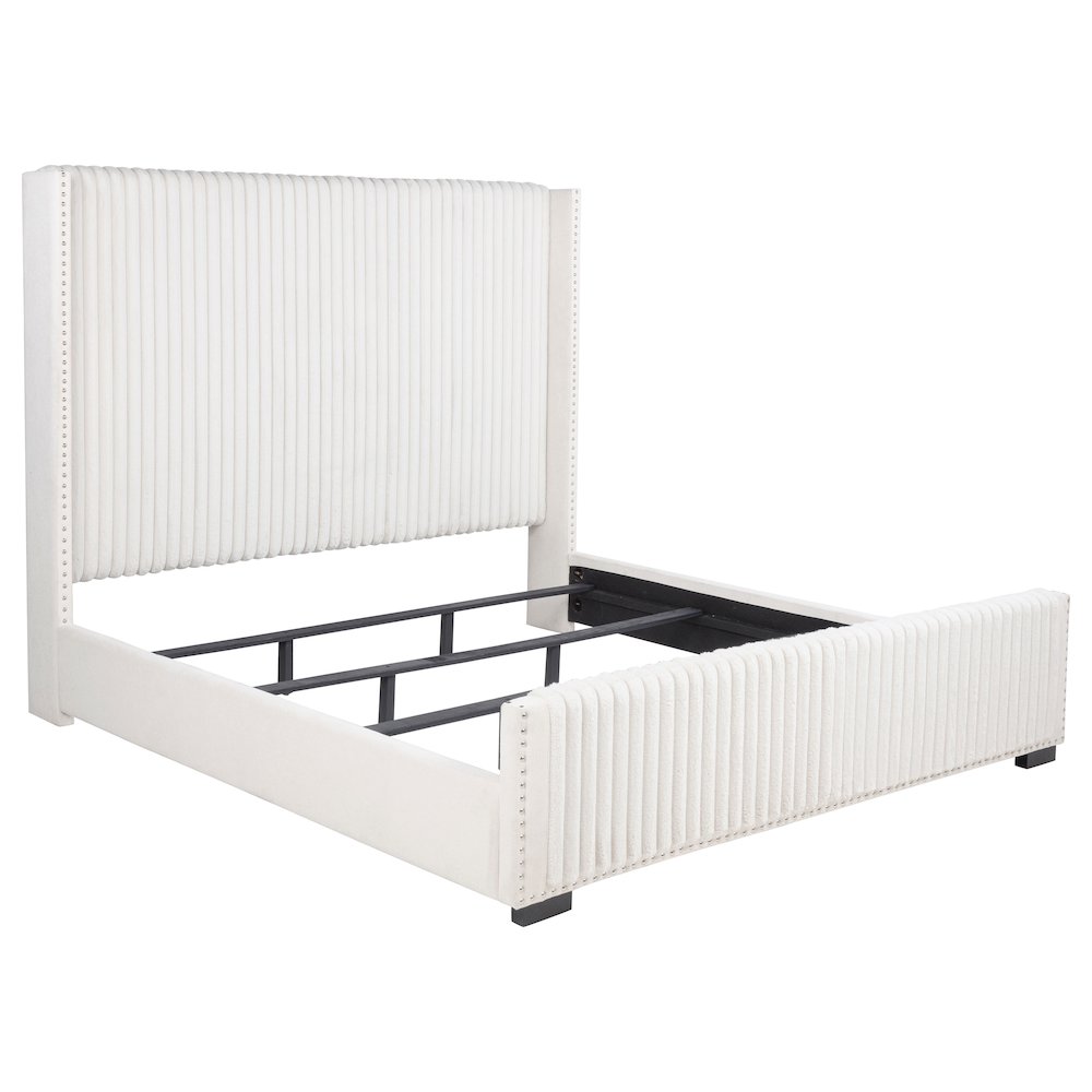 Natasha 65-inch Upholstered California King Bed Cream
