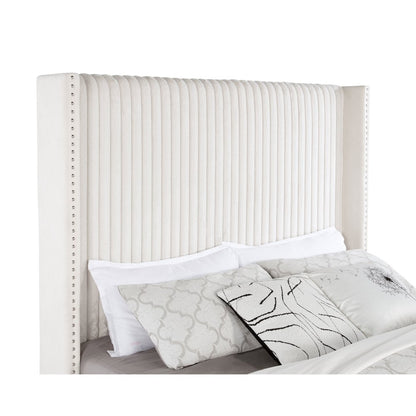 Natasha 65-inch Upholstered California King Bed Cream