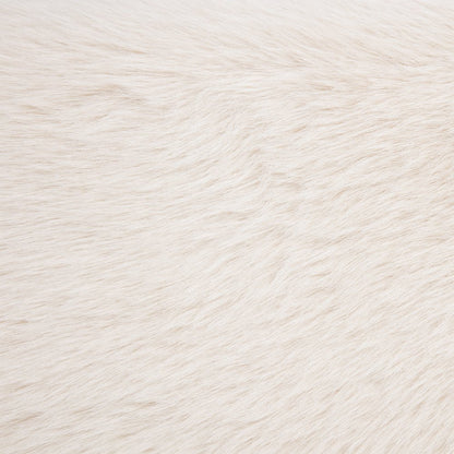 Rebecca Faux Fur Upholstered Queen Bed Cream