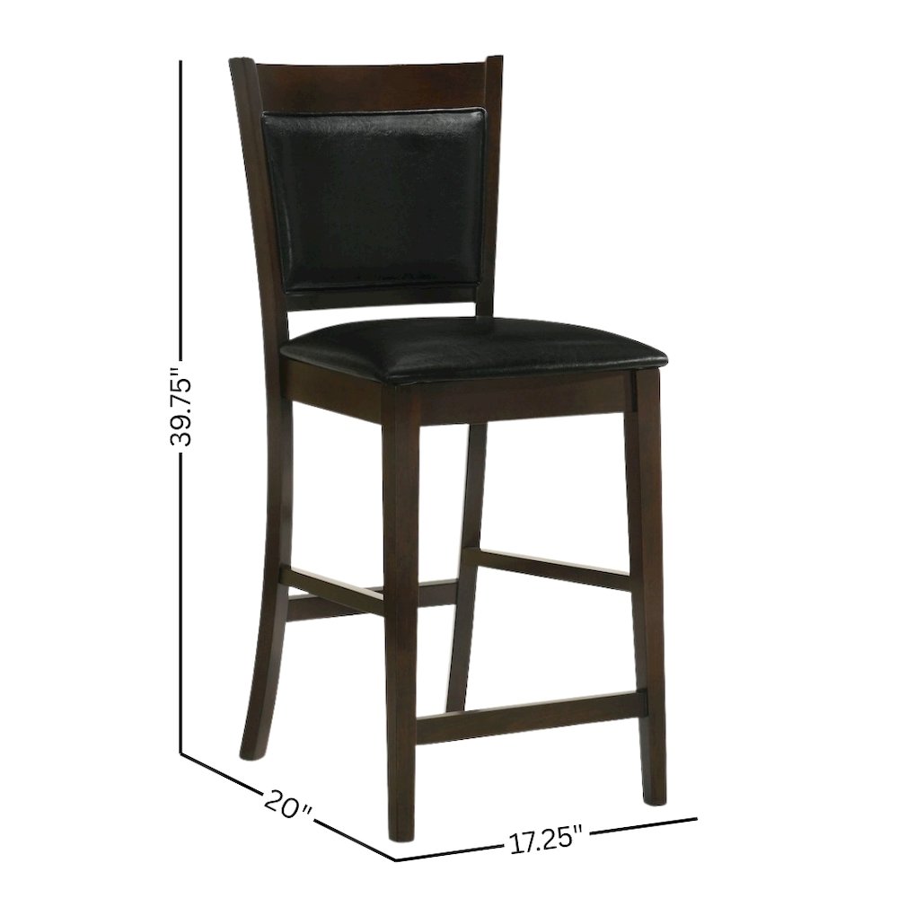 Brown Upholstered Stool Counter Chairs Counter Stools Set of 2