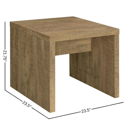 Brown Square End Table - Rustic Wooden End Table, Living Room Accent Furniture