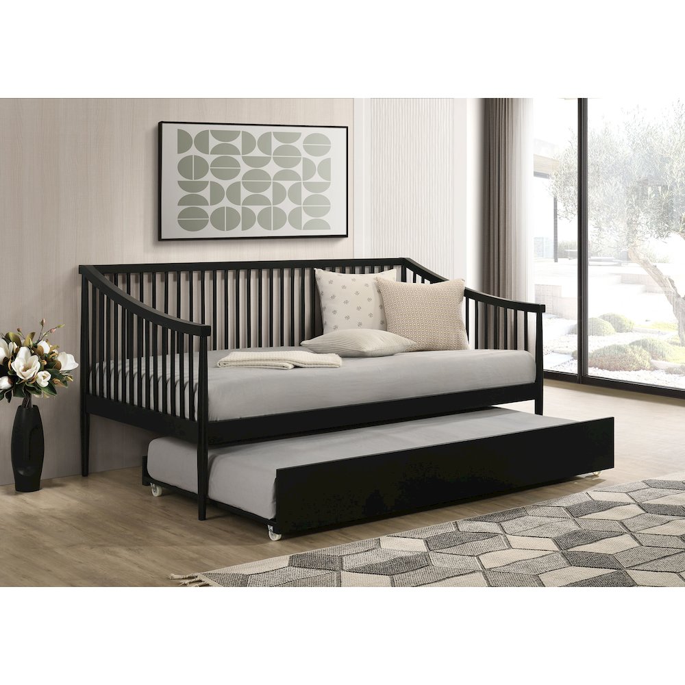 Delgado Windsor Twin Wood Daybed with Trundle Black